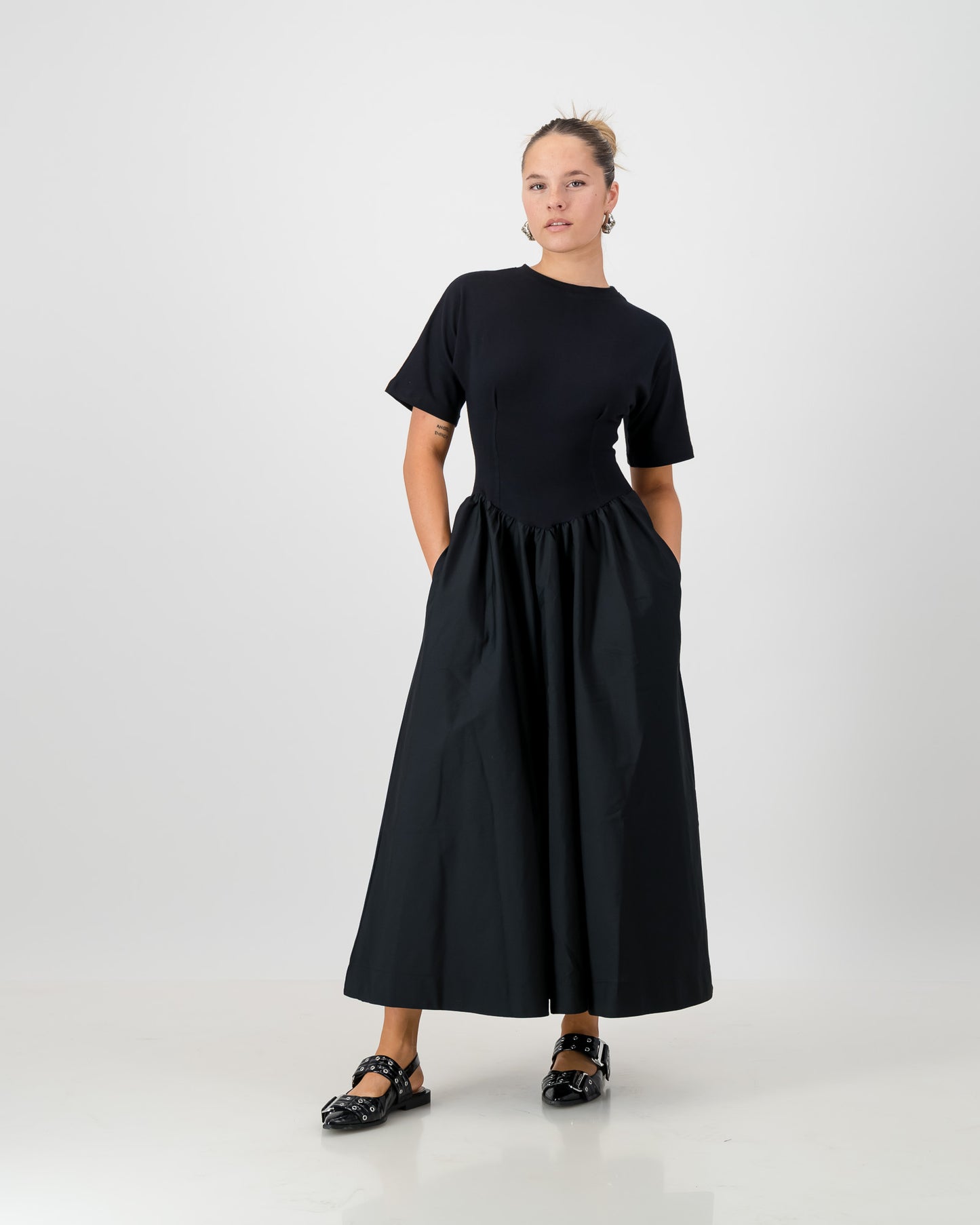 Contour Tee Dress - Black