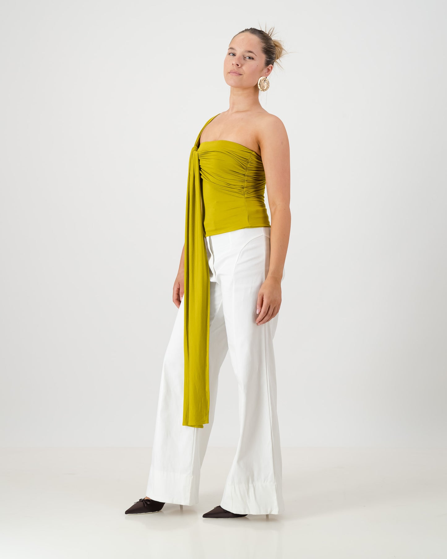 Iris Wrap Top - Chartreuse