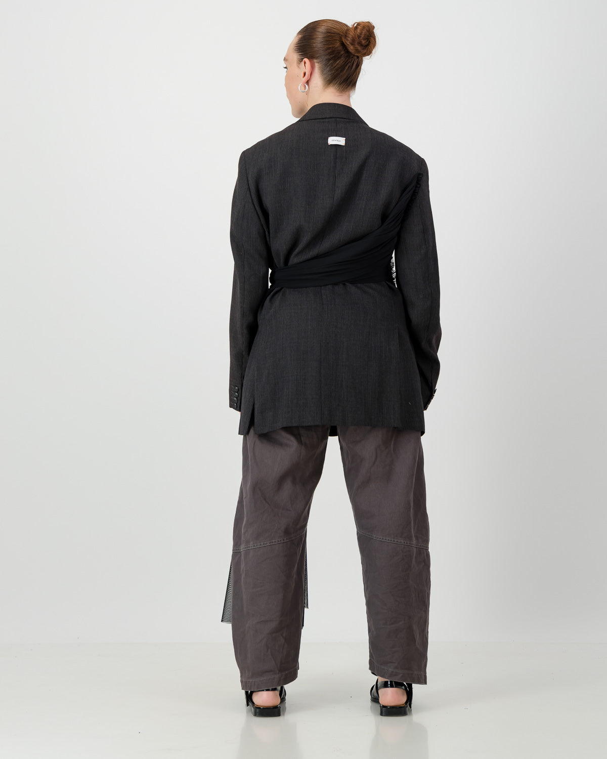 Wrap Blazer - Textured Dark Grey