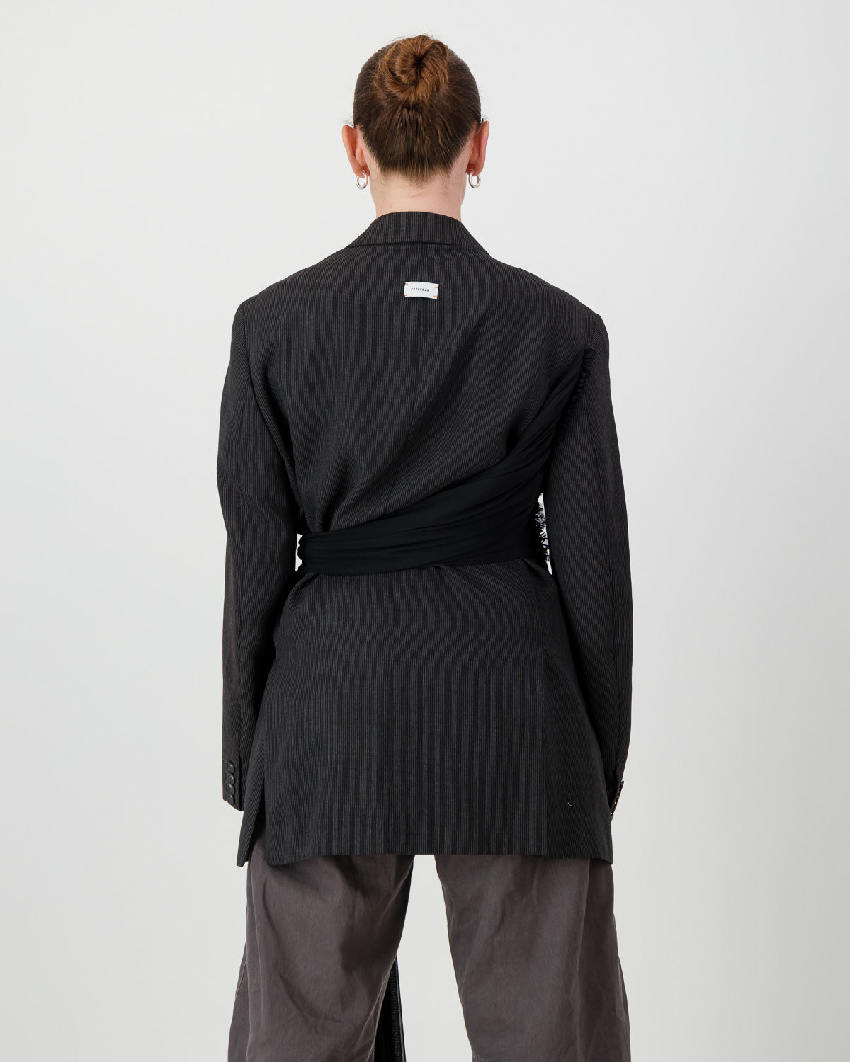 Wrap Blazer - Textured Dark Grey