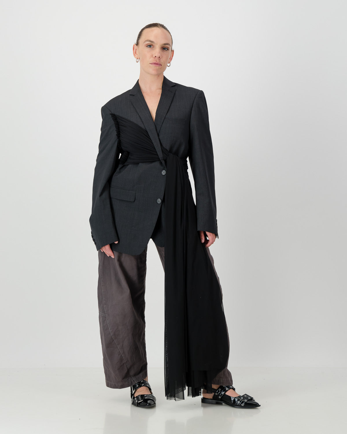 Wrap Blazer - Dark Grey