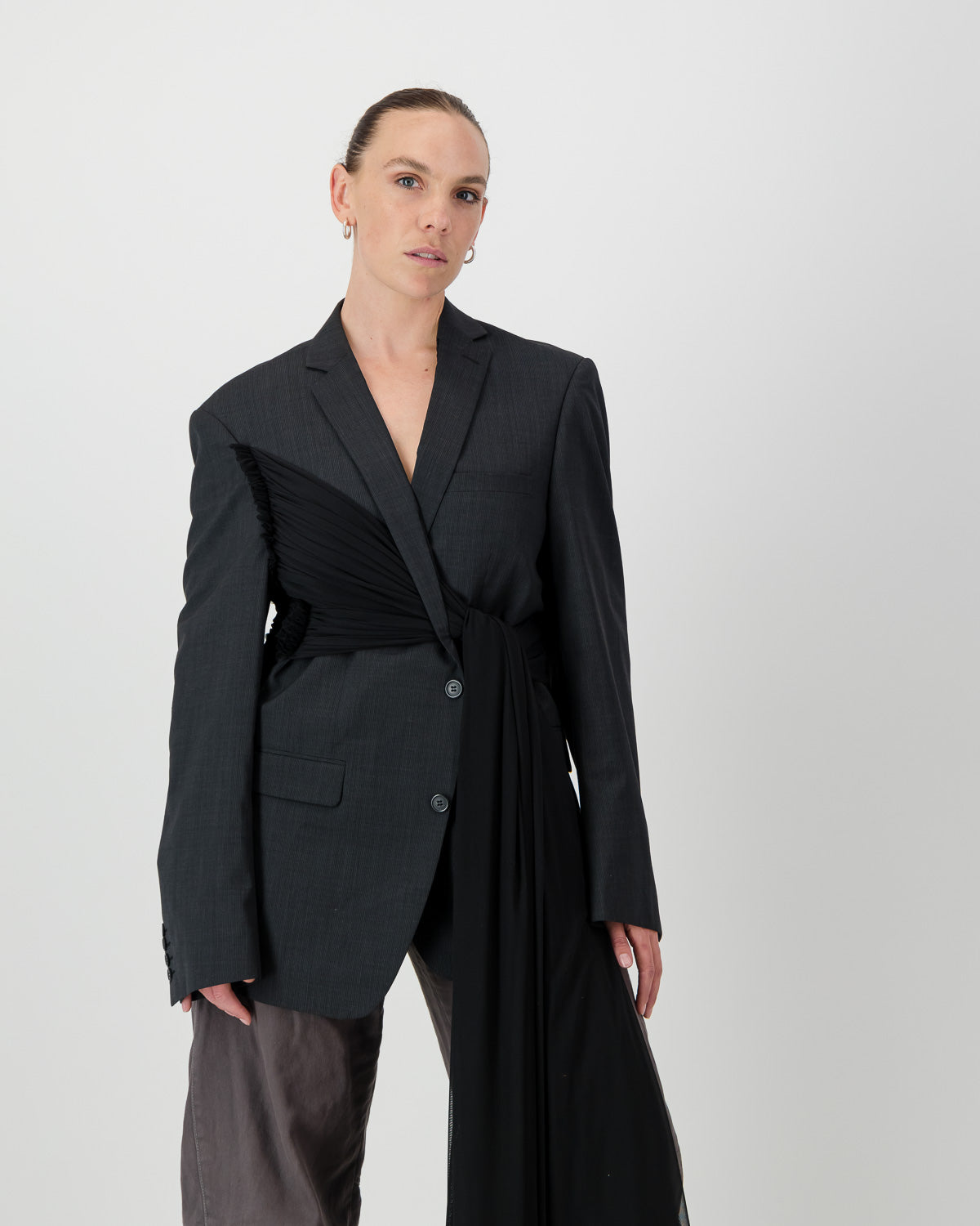 Wrap Blazer - Dark Grey