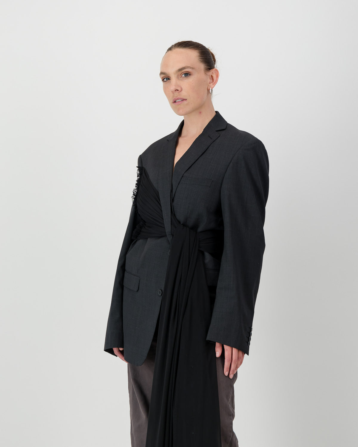 Wrap Blazer - Dark Grey