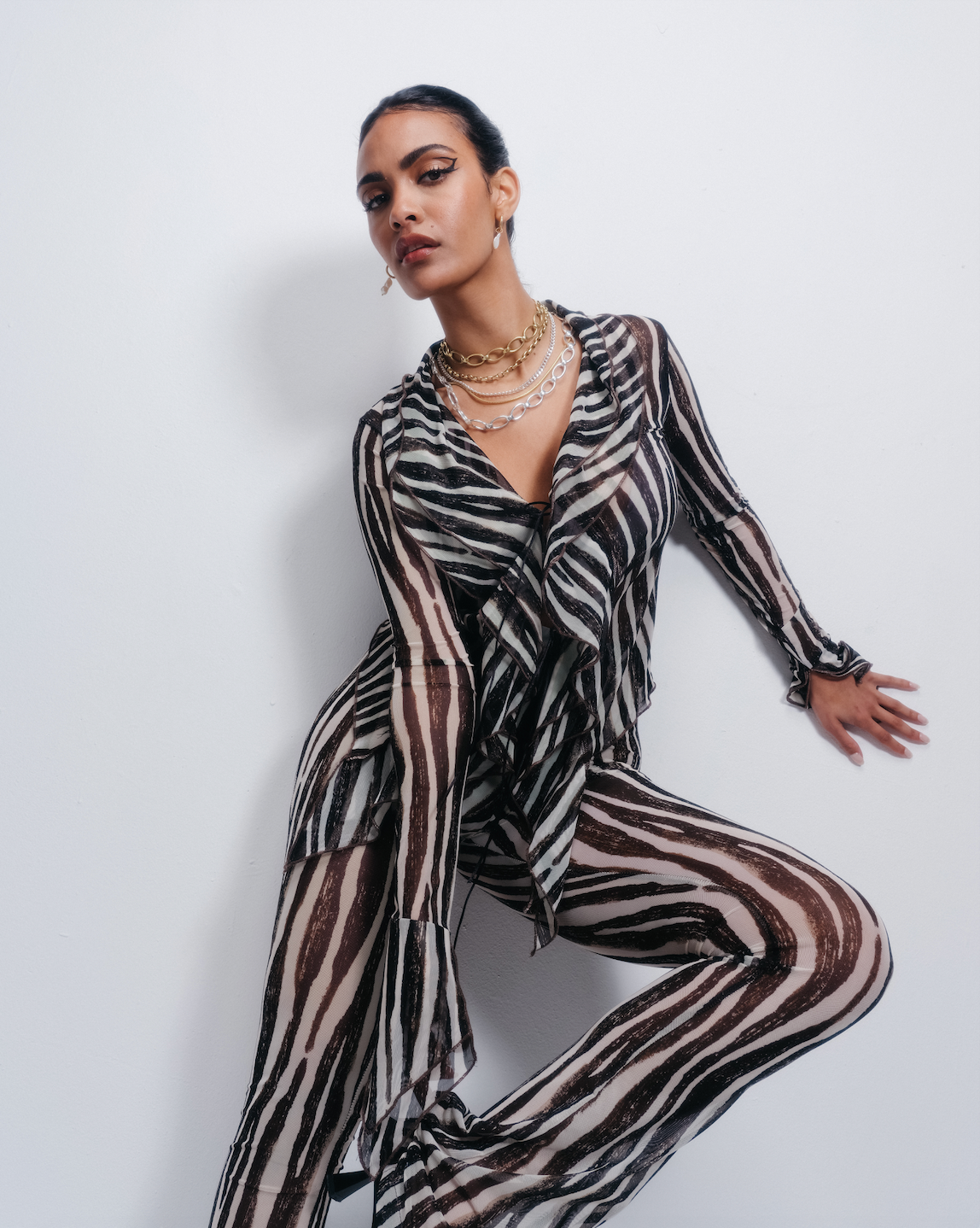 Carrie Mesh Top - Zebra