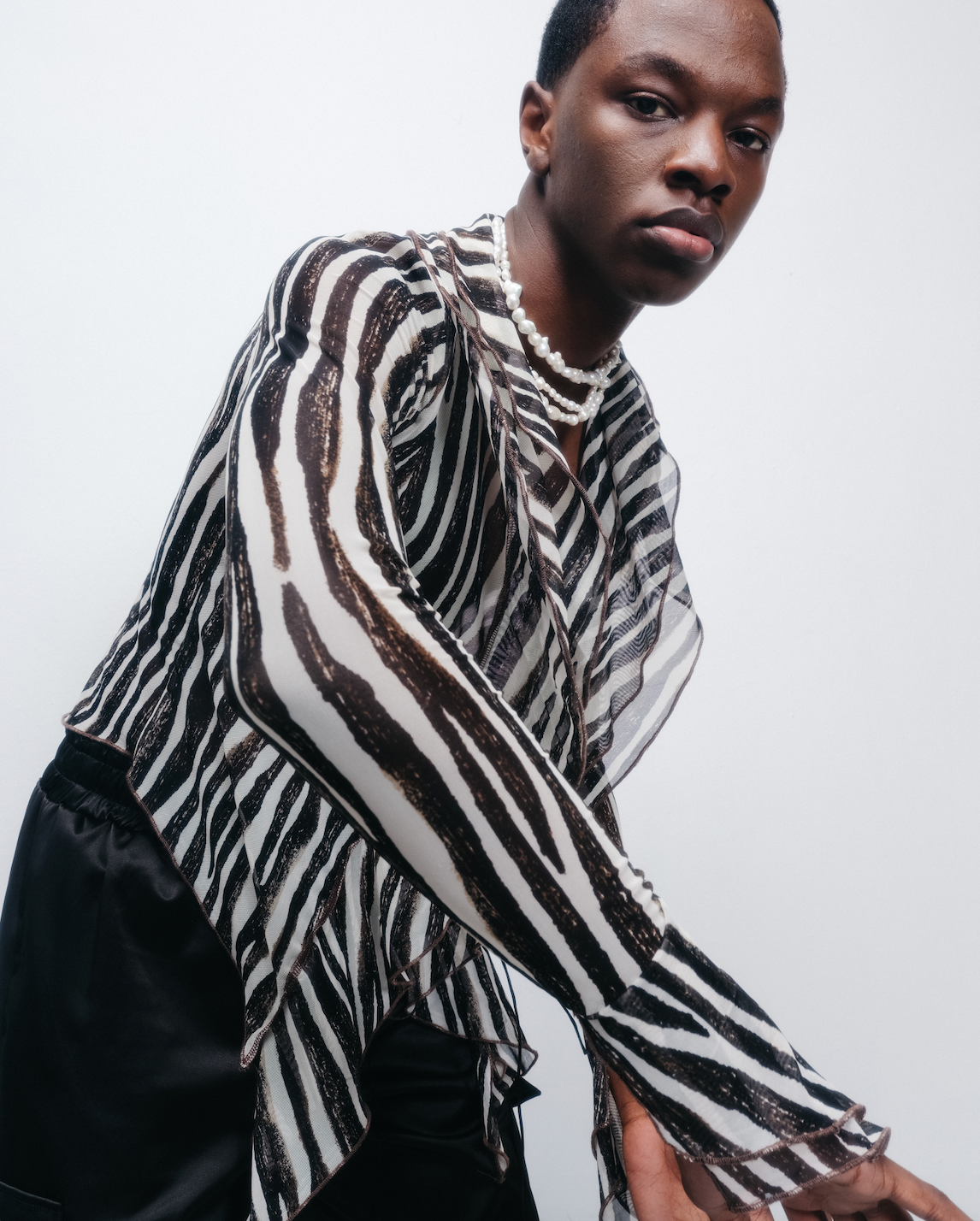 Carrie Mesh Top - Zebra