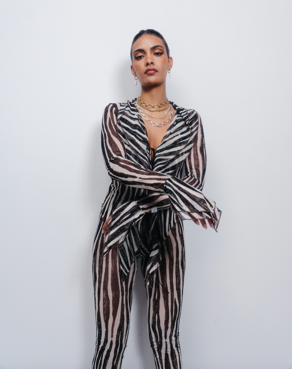 Carrie Mesh Top - Zebra