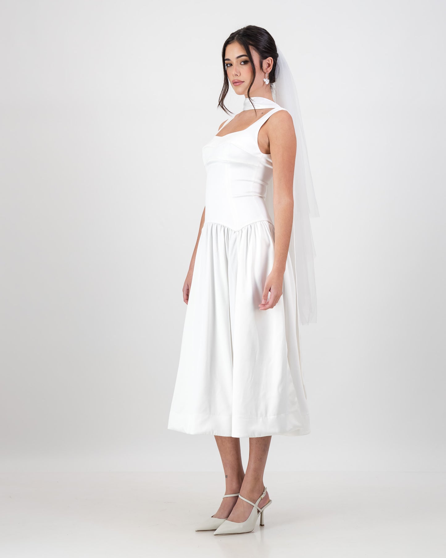 Gaia Bridal Midi Dress - Ivory