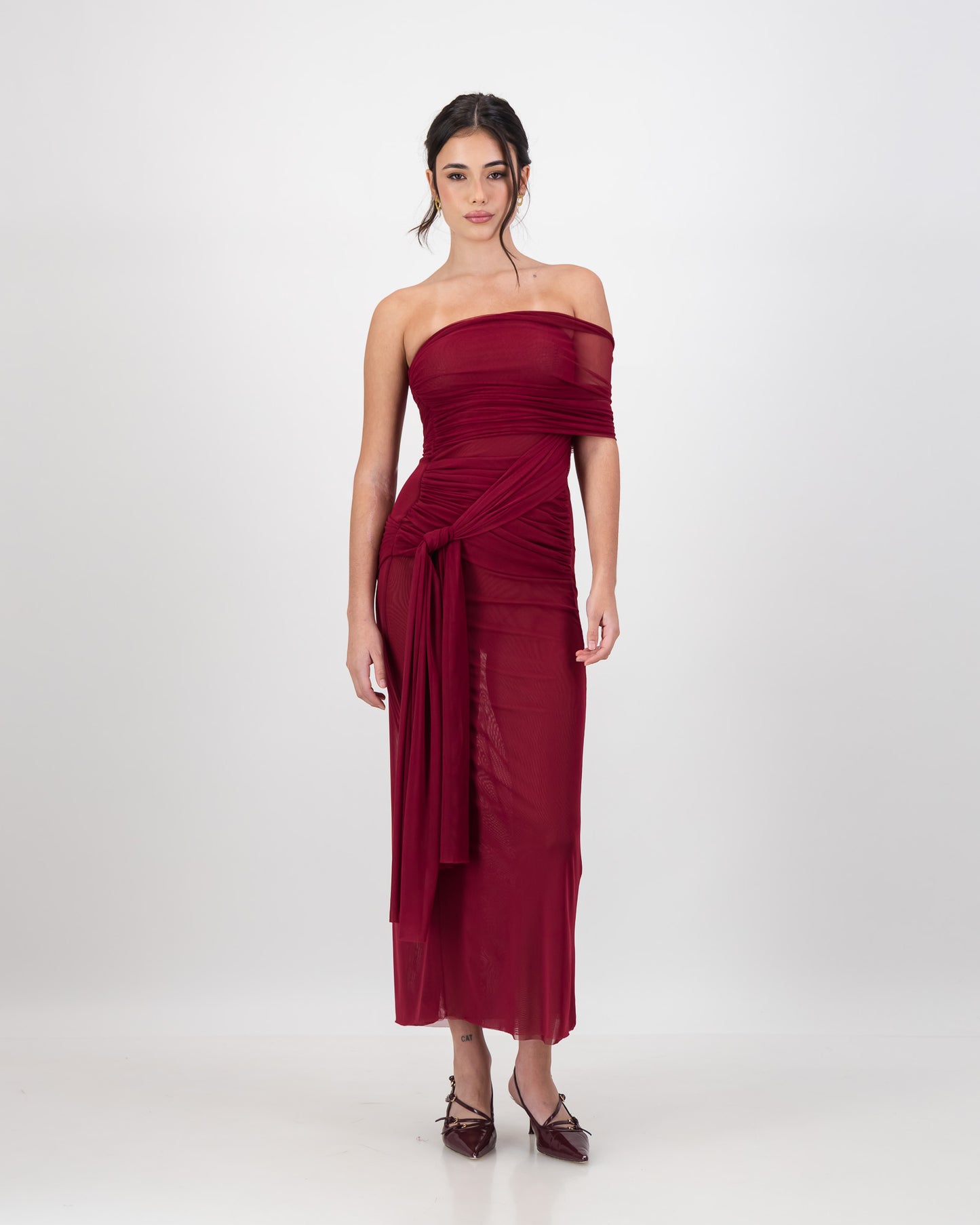Iris Wrap Dress - Cherry Red