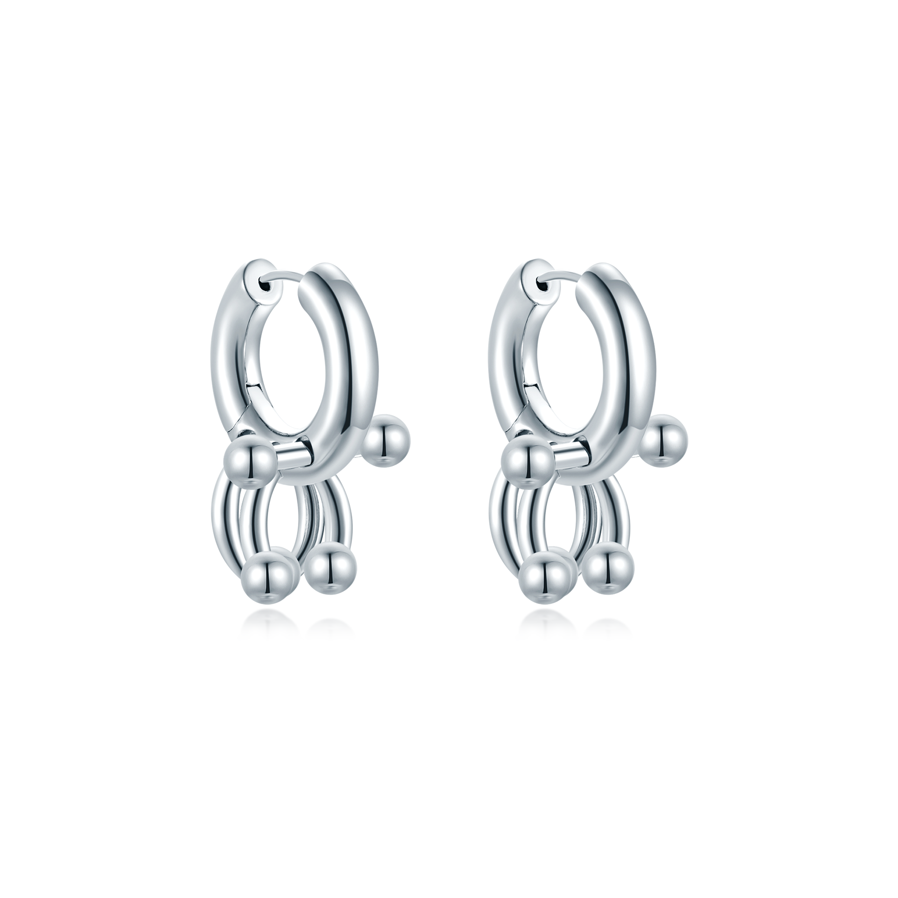 Mini Pierced Hoop - Silver