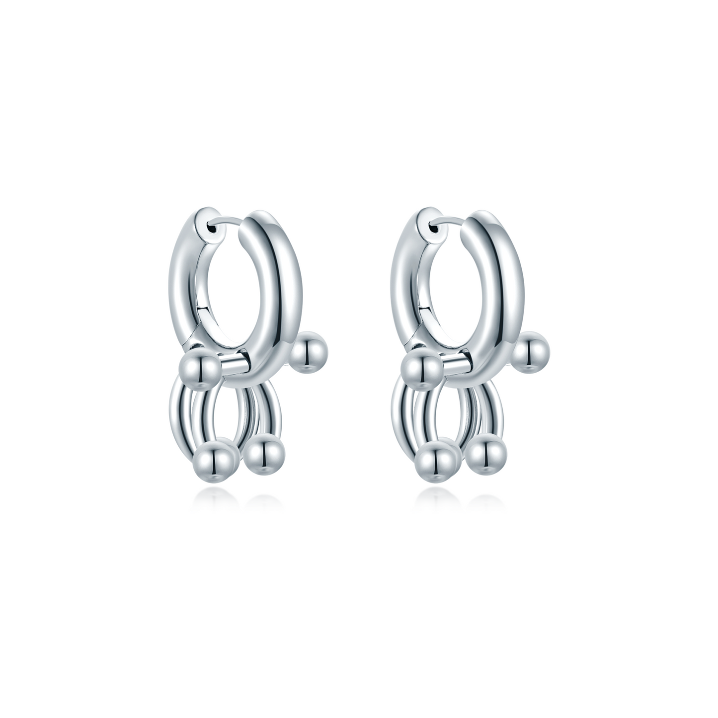 Mini Pierced Hoop - Silver