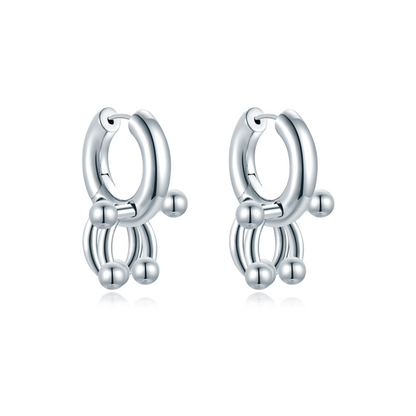 Large Pierced Hoop - Silver