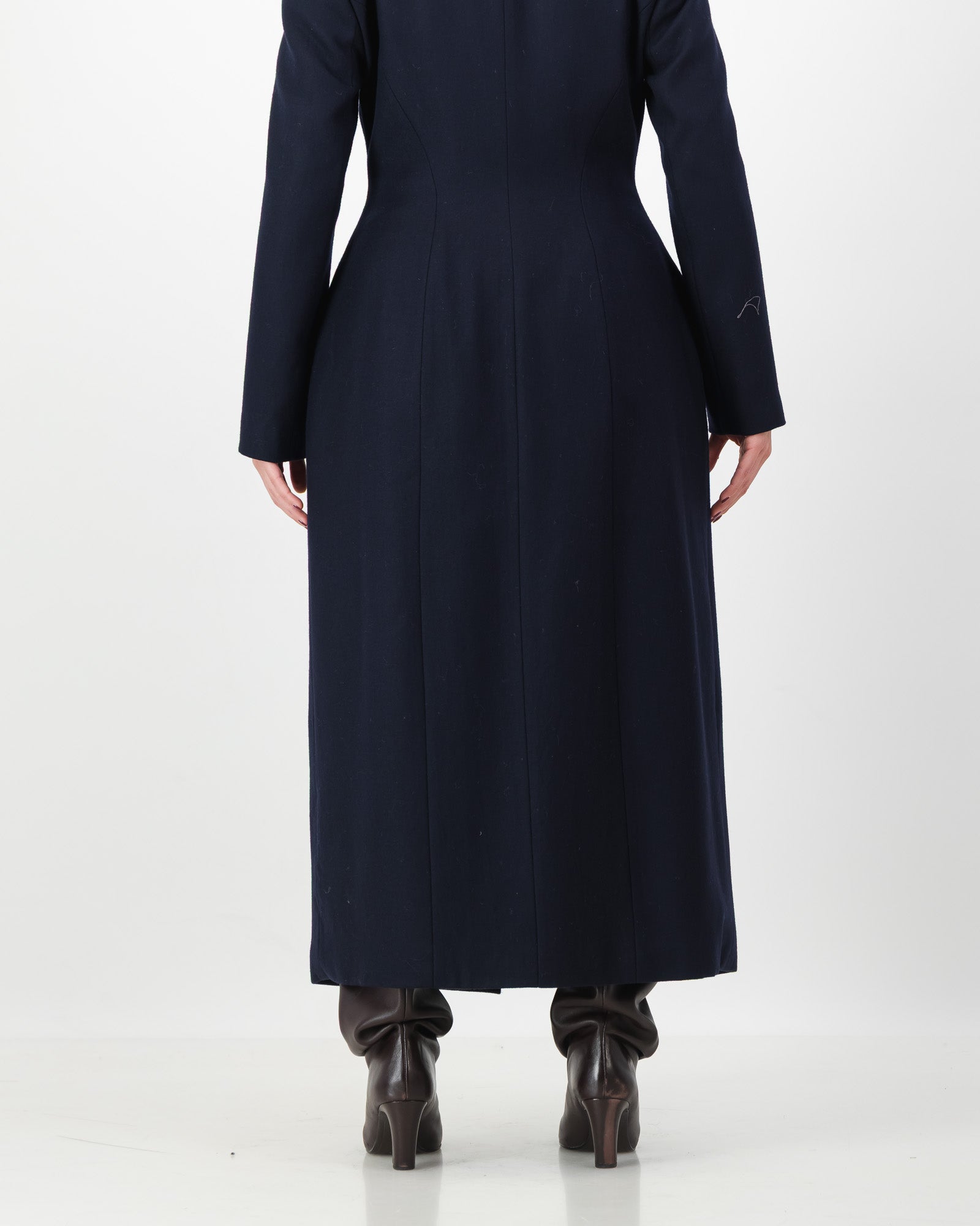 Sculpture Coat - Navy Wool
