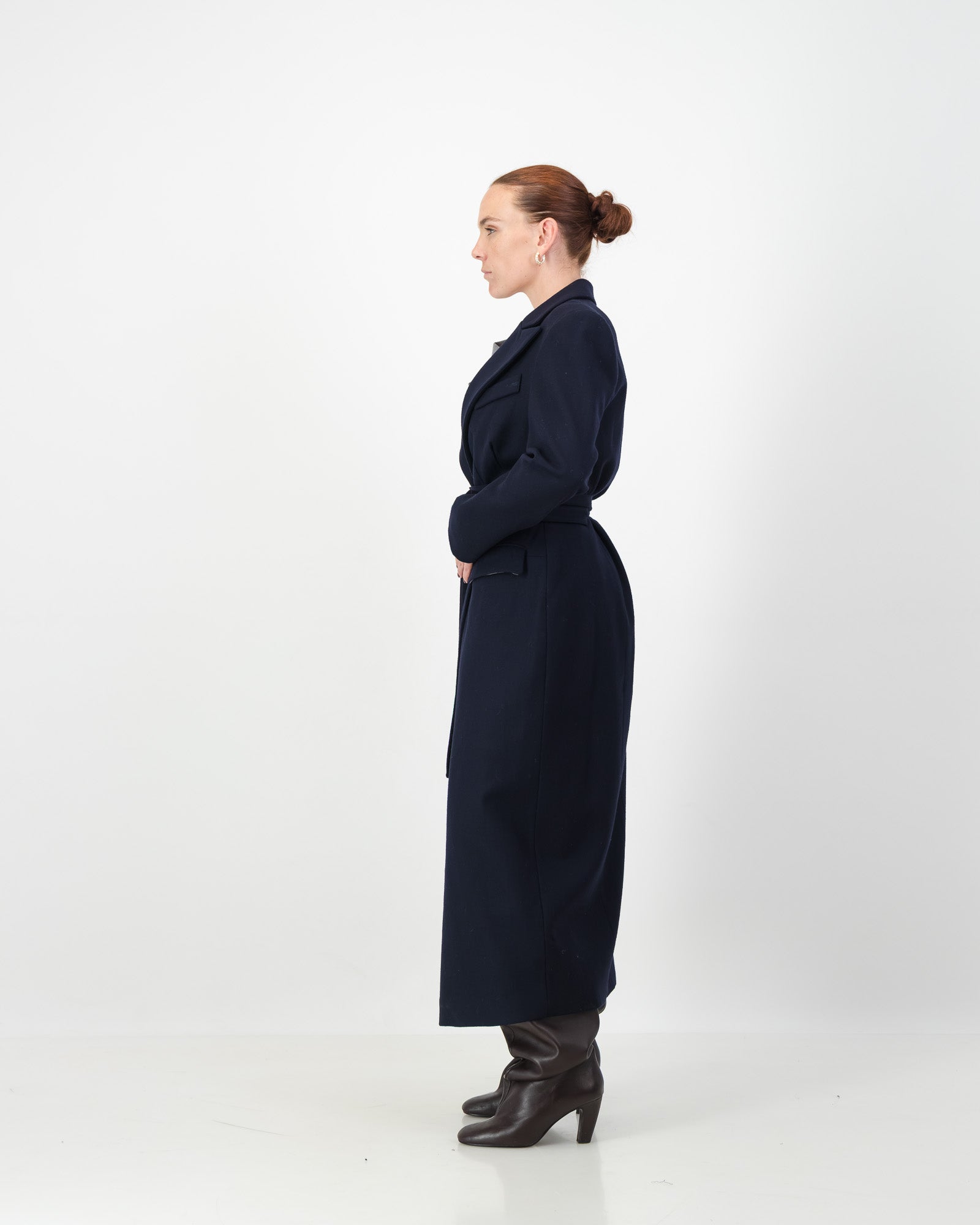 Sculpture Coat - Navy Wool