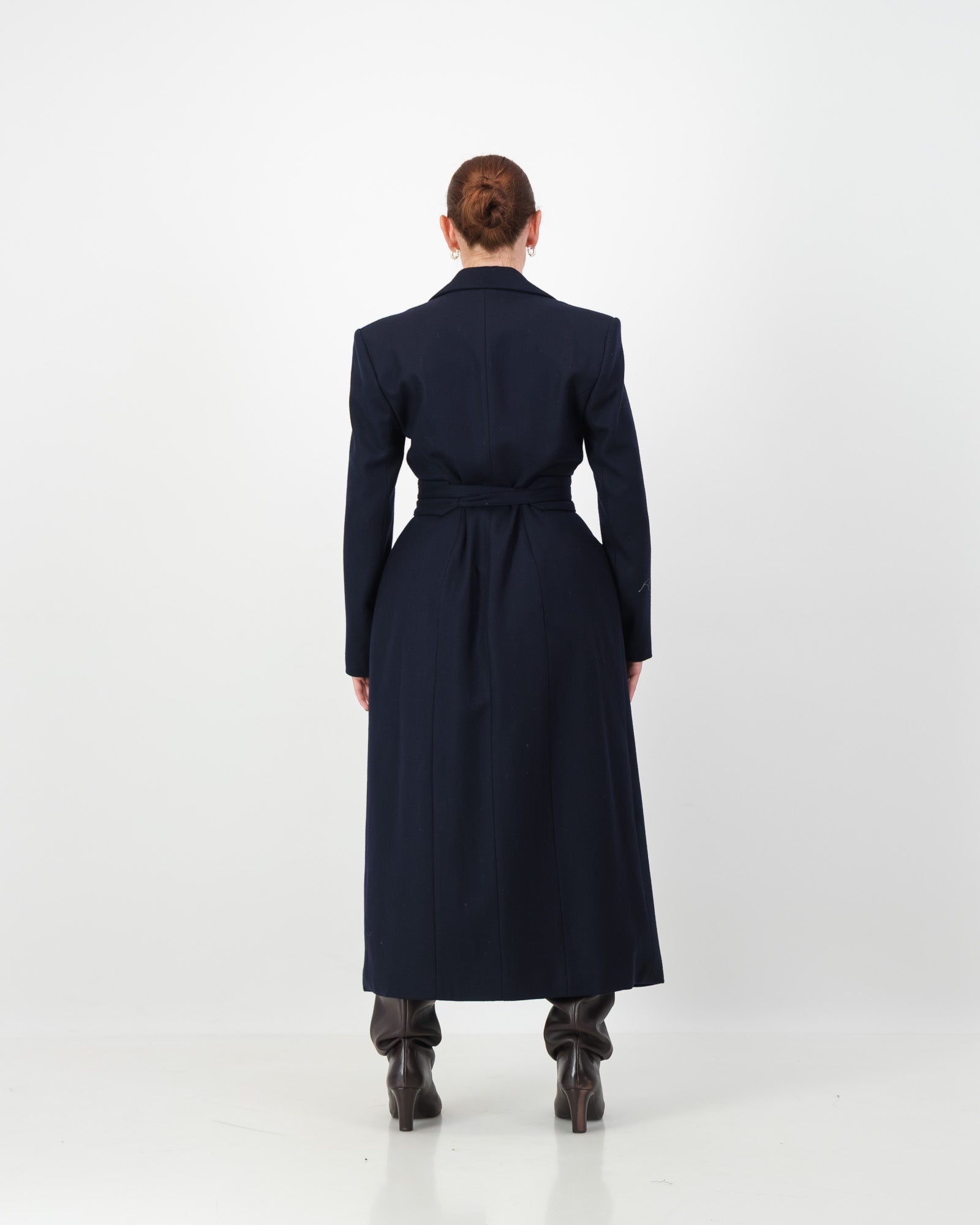 Sculpture Coat - Navy Wool