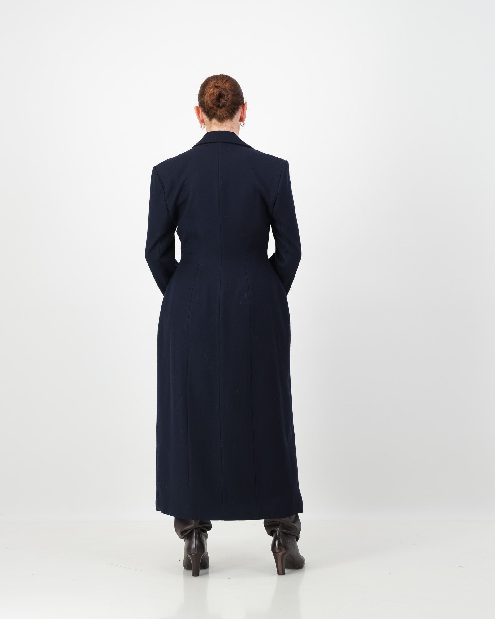 Sculpture Coat - Navy Wool