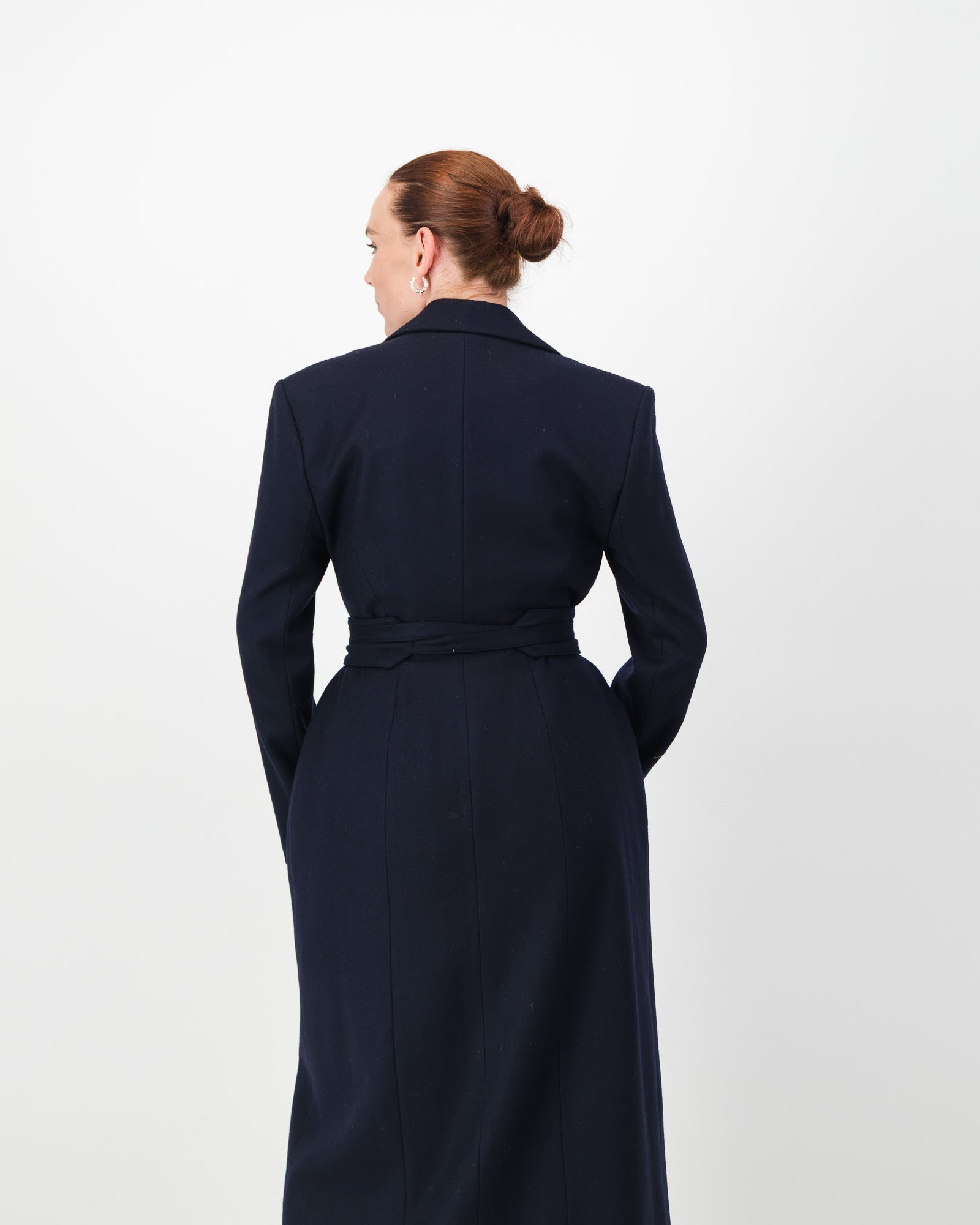 Sculpture Coat - Navy Wool