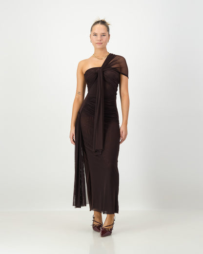 Iris Wrap Dress - Chocolate