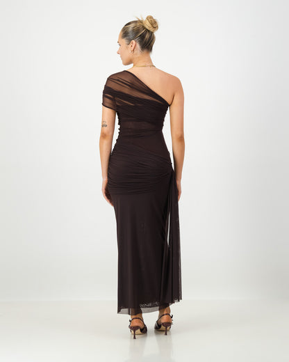 Iris Wrap Dress - Chocolate