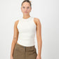 Logo Tank - Cream with Cream Embroidery