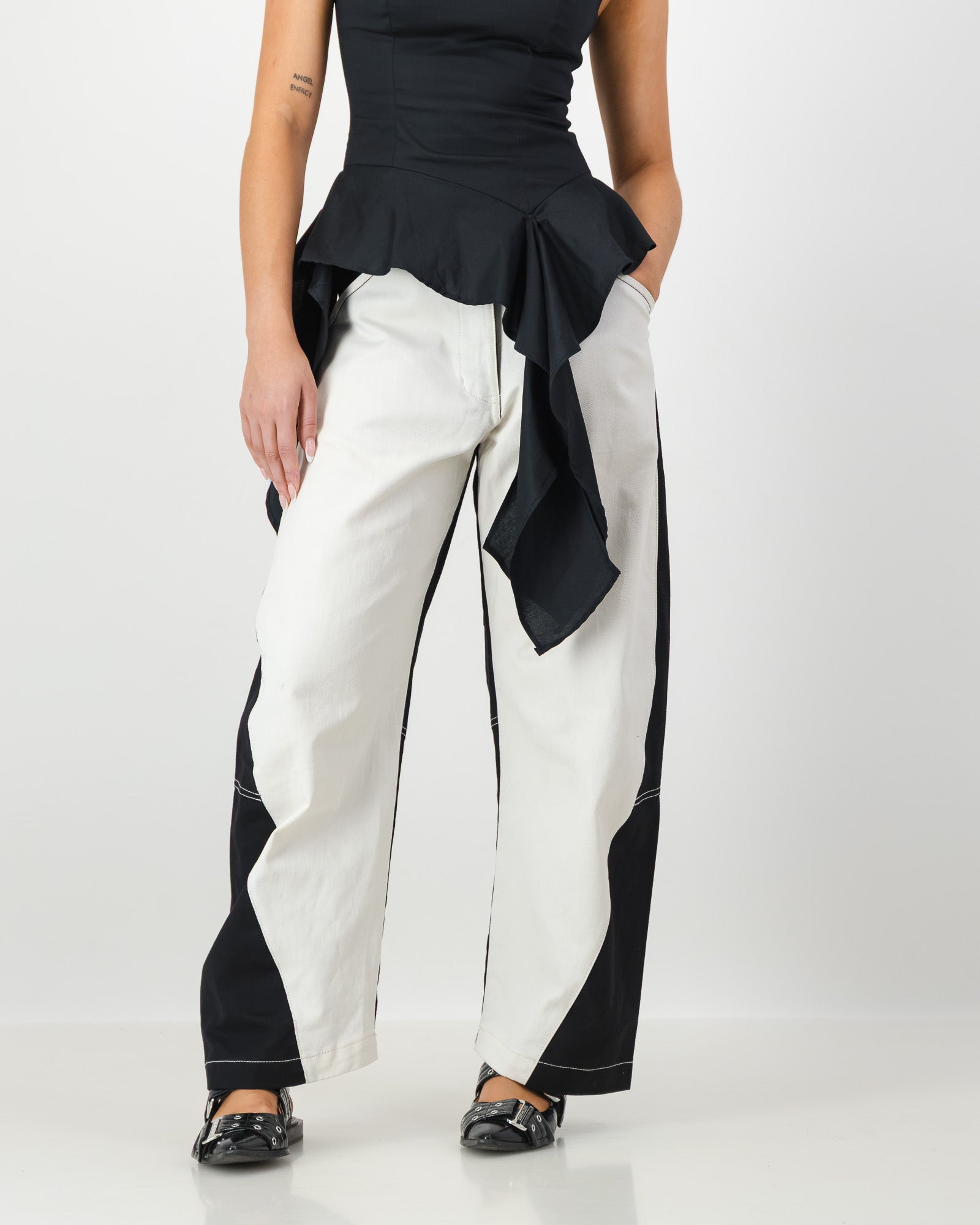 Tokyo Trousers - Black & Cream