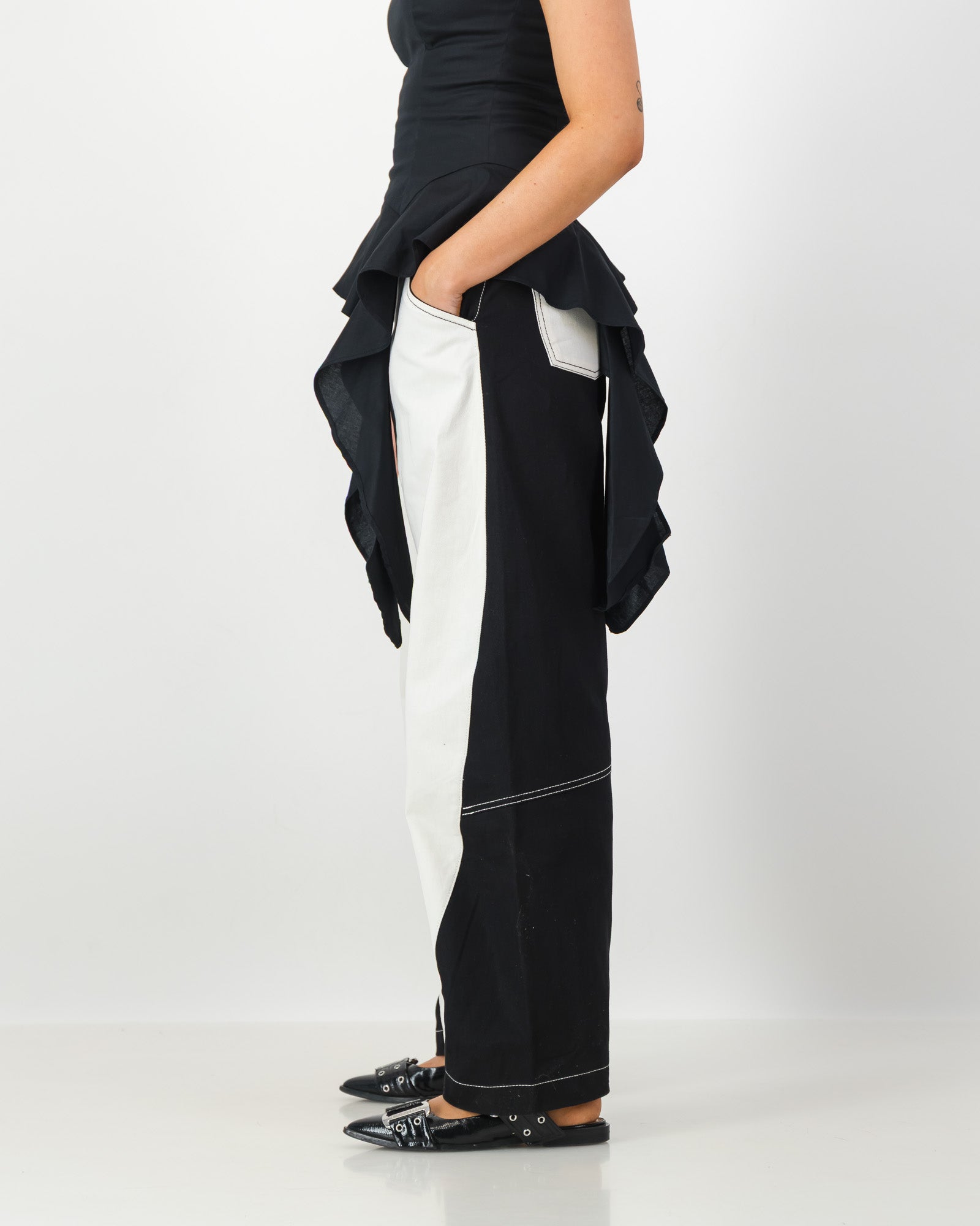 Tokyo Trousers - Black & Cream