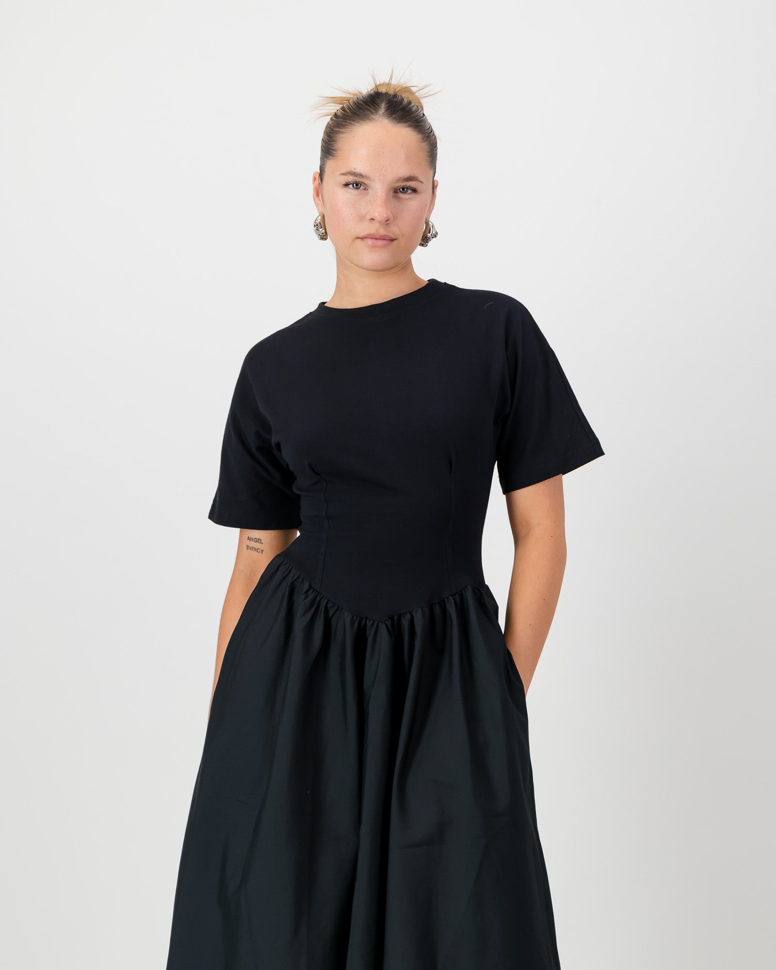 Contour Tee Dress - Black