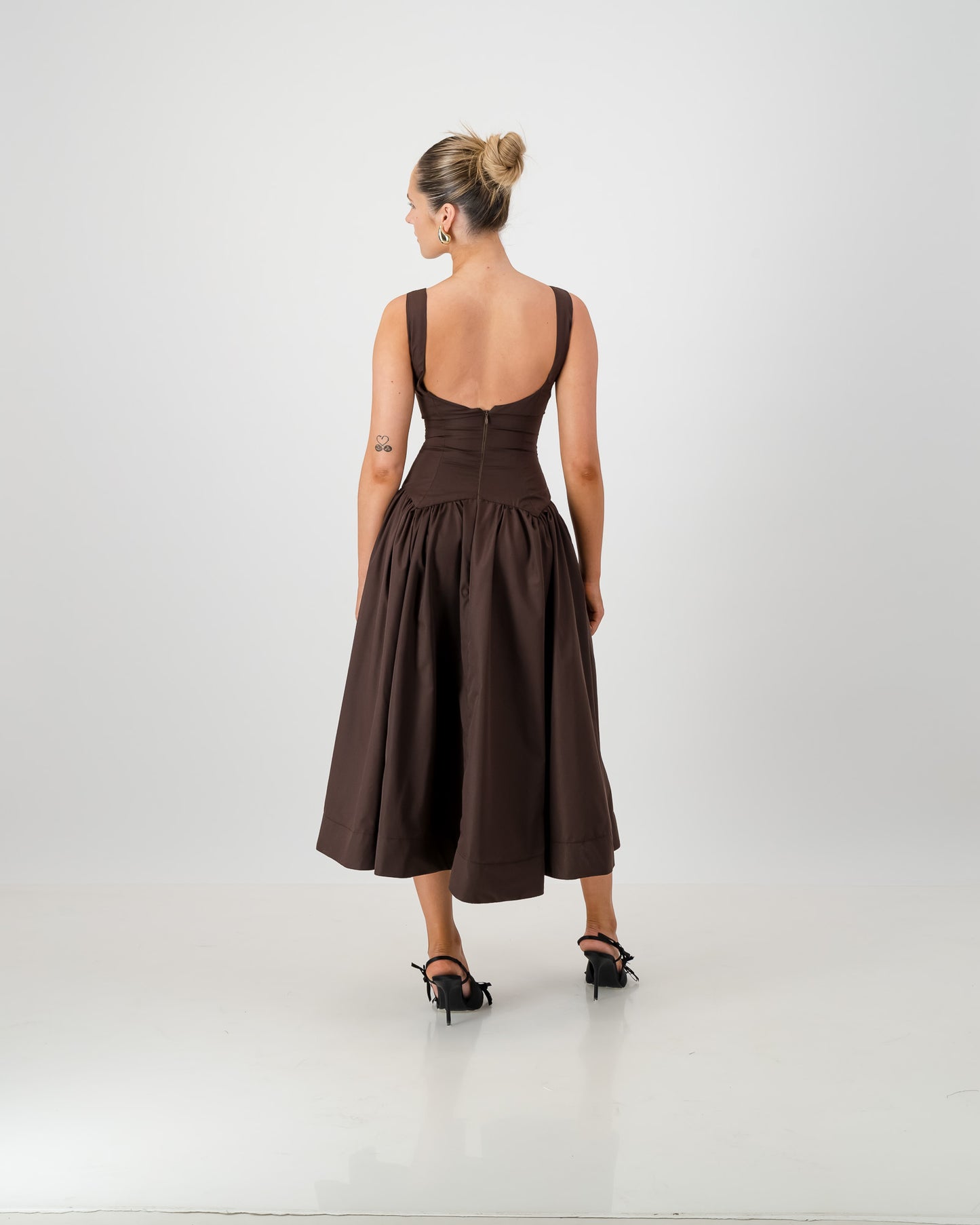 Gaia Midi Dress - Chocolate