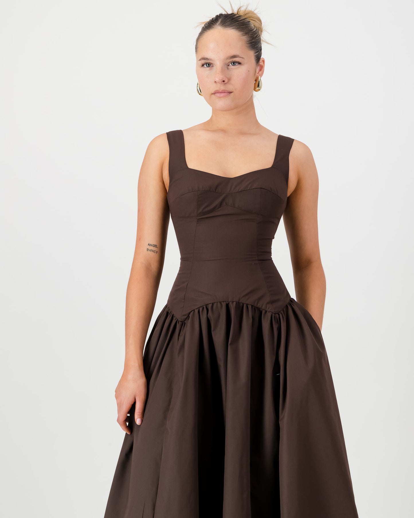 Gaia Midi Dress - Chocolate