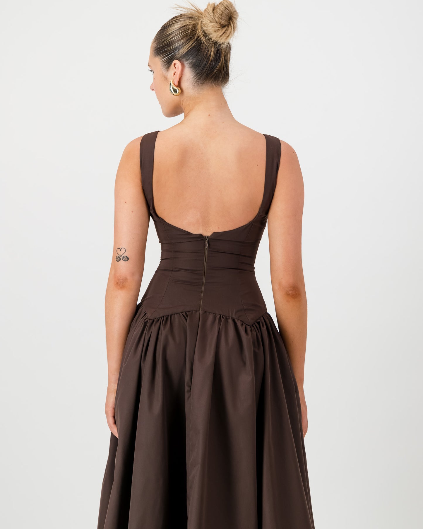 Gaia Midi Dress - Chocolate