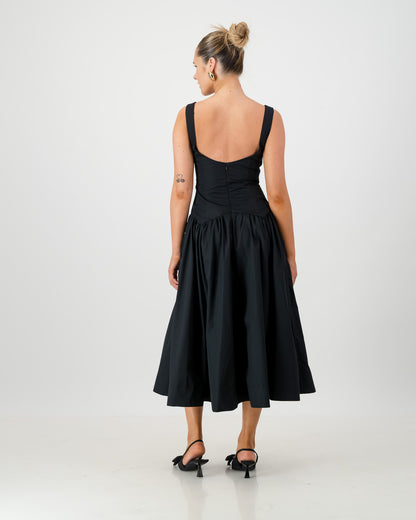 Gaia Midi Dress - Black