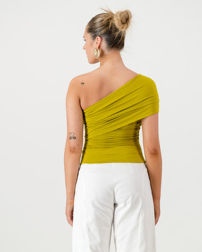 Iris Wrap Top - Chartreuse