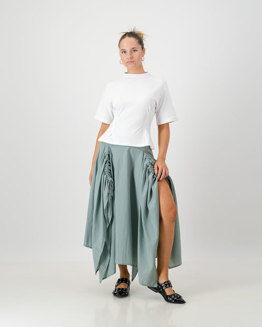 Gaia Maxi Skirt - Green Grey