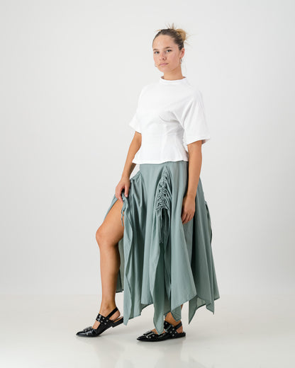 Gaia Maxi Skirt - Green Grey