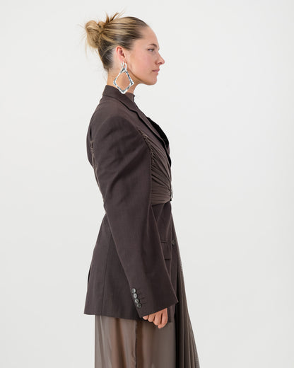 Wrap Blazer - Brown