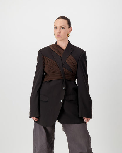 Wrap Blazer - Dark Brown