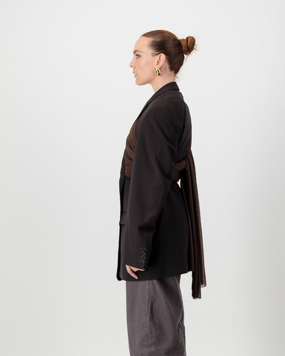 Wrap Blazer - Dark Brown