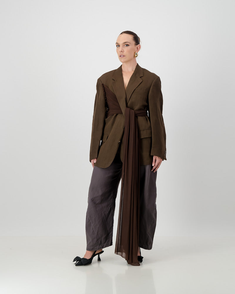 Wrap Blazer - Brown