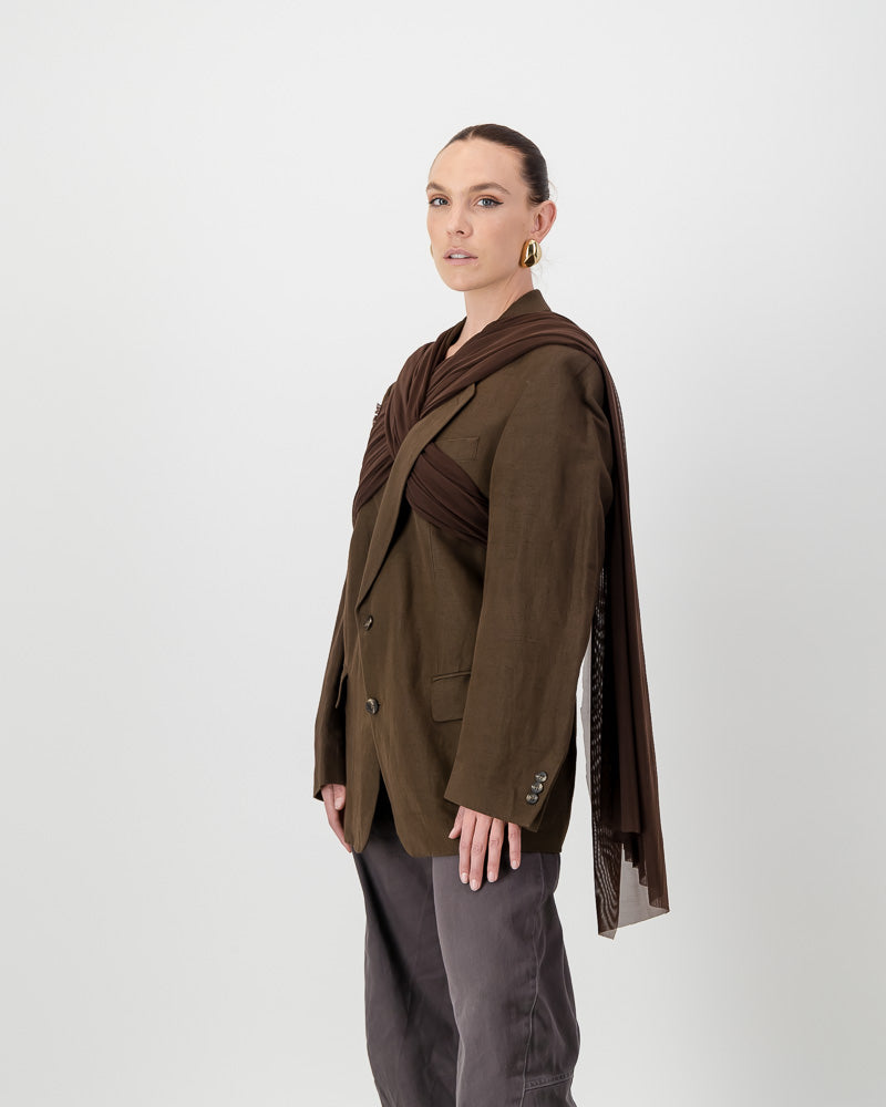 Wrap Blazer - Brown