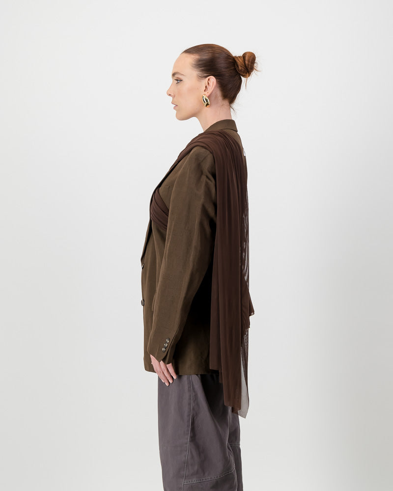 Wrap Blazer - Brown