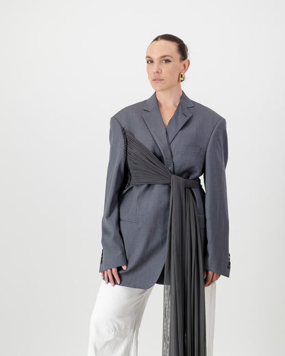 Wrap Blazer - Light Grey