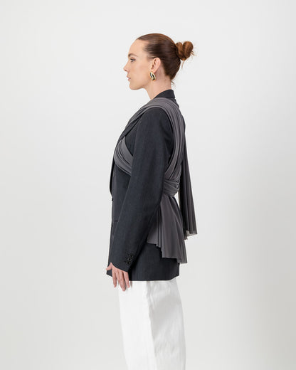 Wrap Blazer - Dark Grey