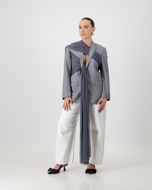 Wrap Blazer - Light Grey