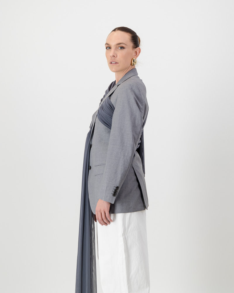 Wrap Blazer - Light Grey