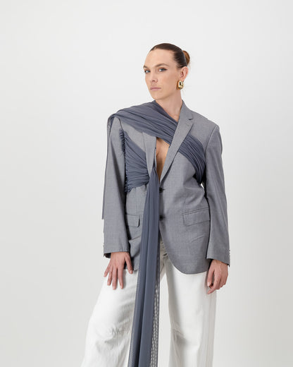 Wrap Blazer - Light Grey