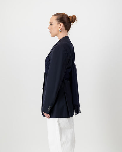 Wrap Blazer - Navy