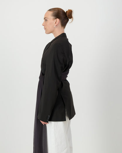 Wrap Blazer - Dark Brown