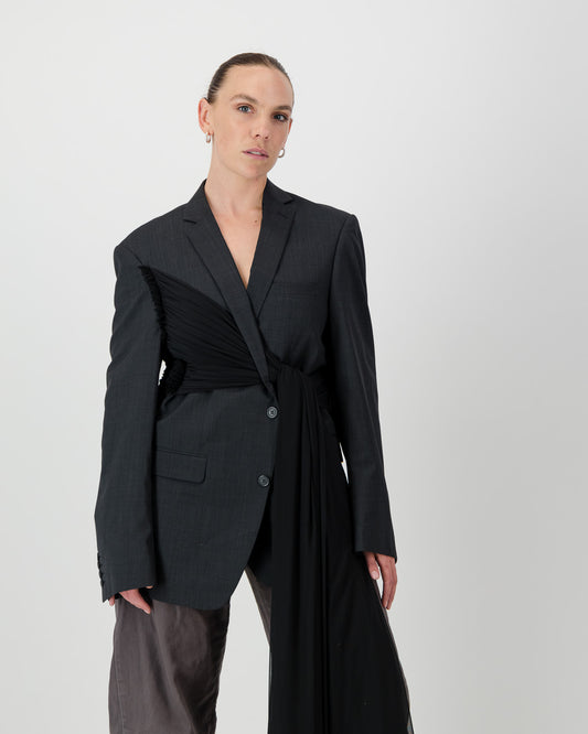 Wrap Blazer - Dark Grey