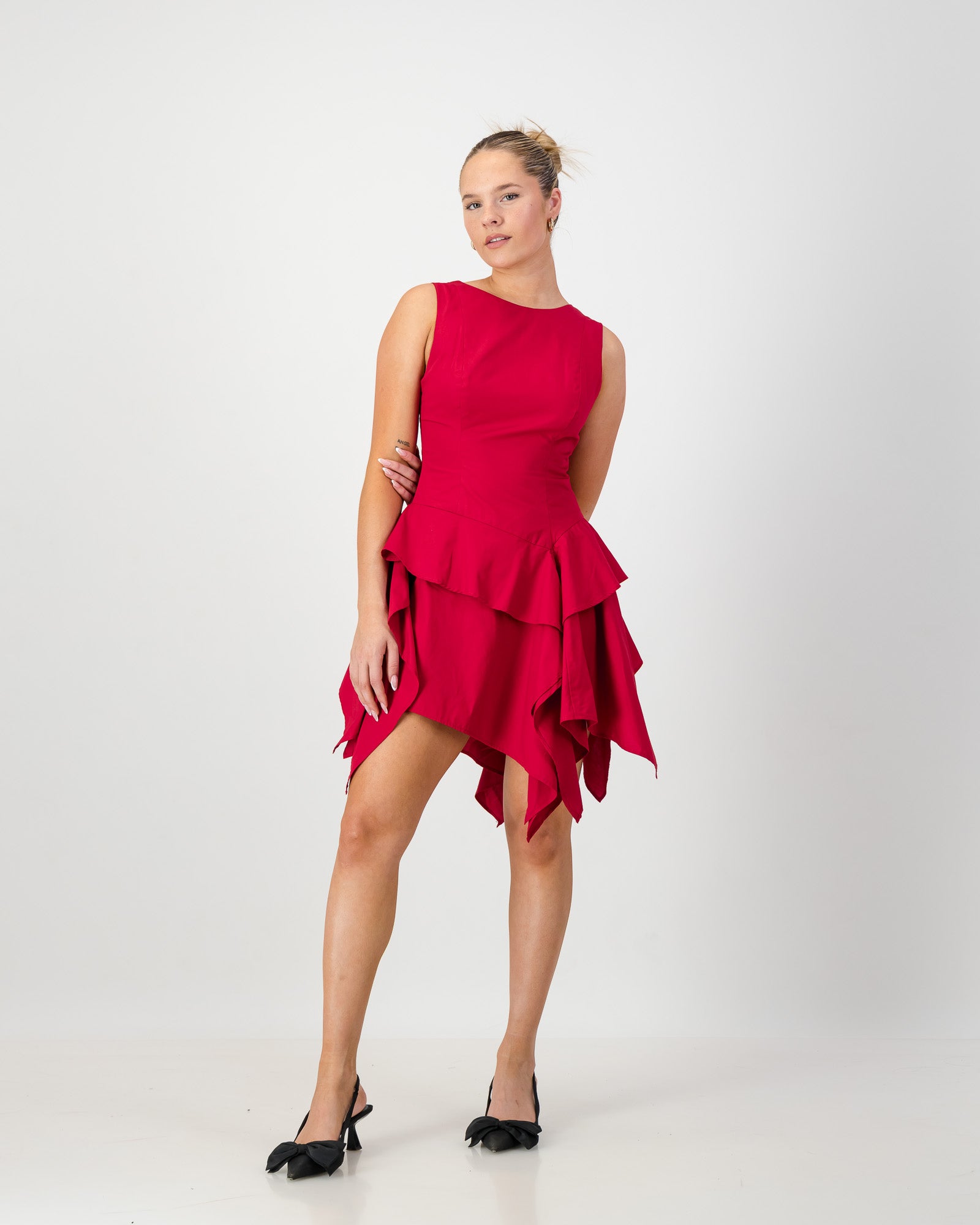 Maya Mini Dress - Ruby Red