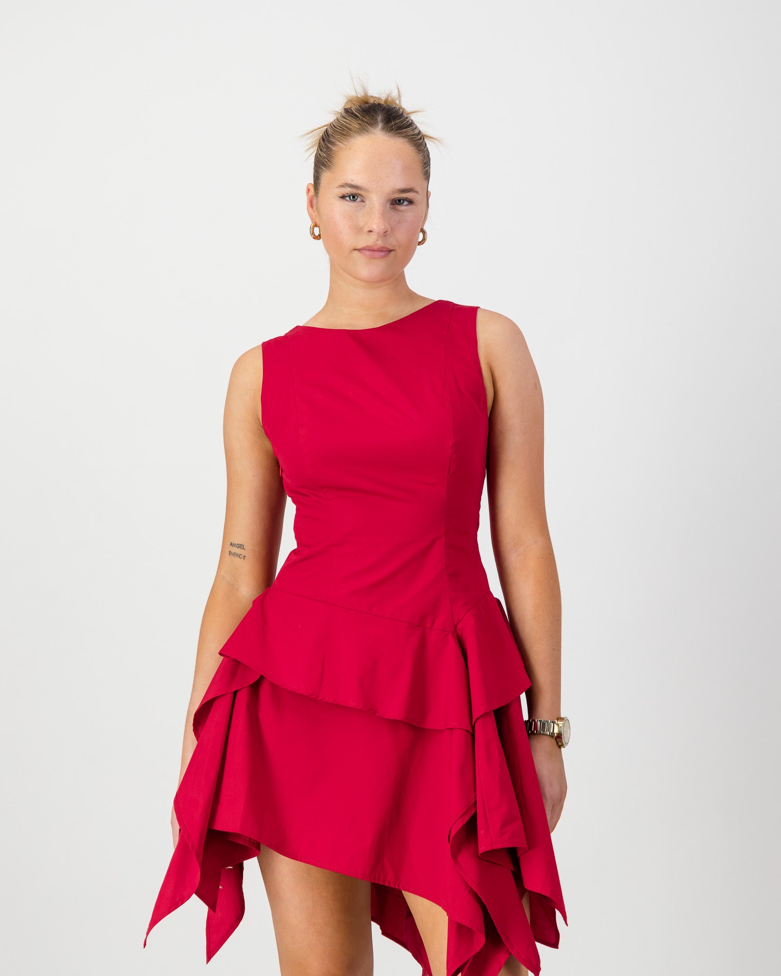 Maya Mini Dress - Ruby Red