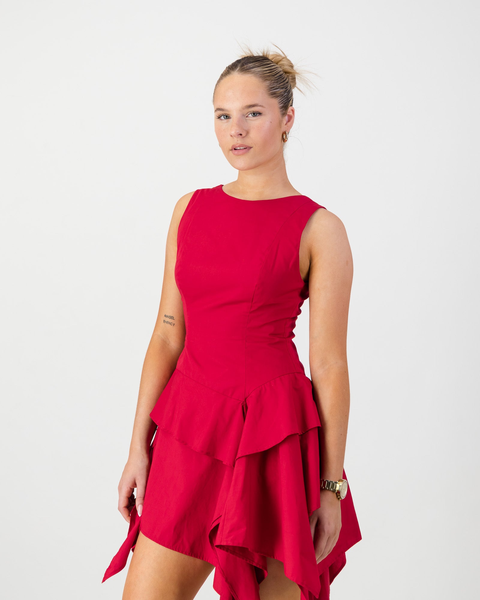 Maya Mini Dress - Ruby Red